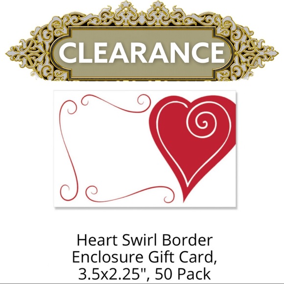 Other - 8 Packs 50 Heart Enclosure Cards CLEARANCE